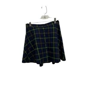 Gypsy Warrior Plaid Pull On Skirt Small Tartan Button Front Grunge Y2K